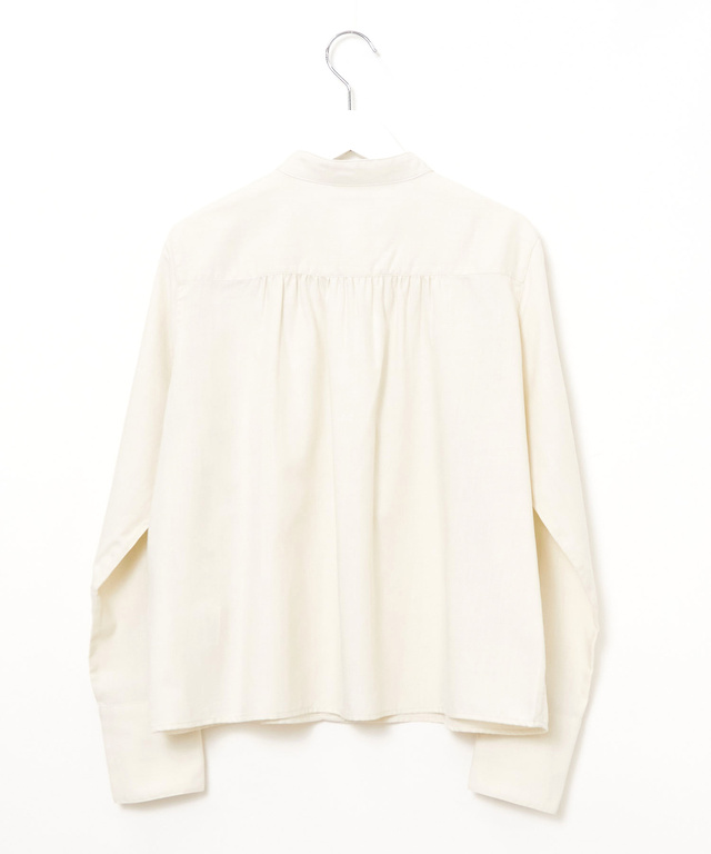 バンドカラー タックデザイン ブラウス