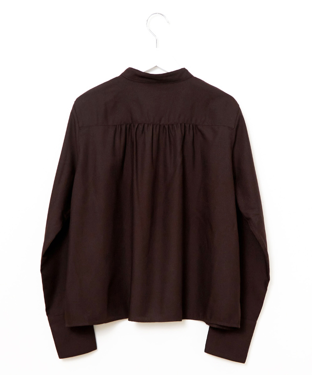 バンドカラー タックデザイン ブラウス