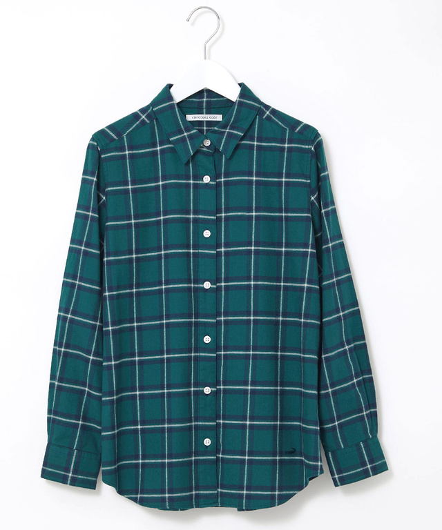 微起毛 チェック柄 ブラウス