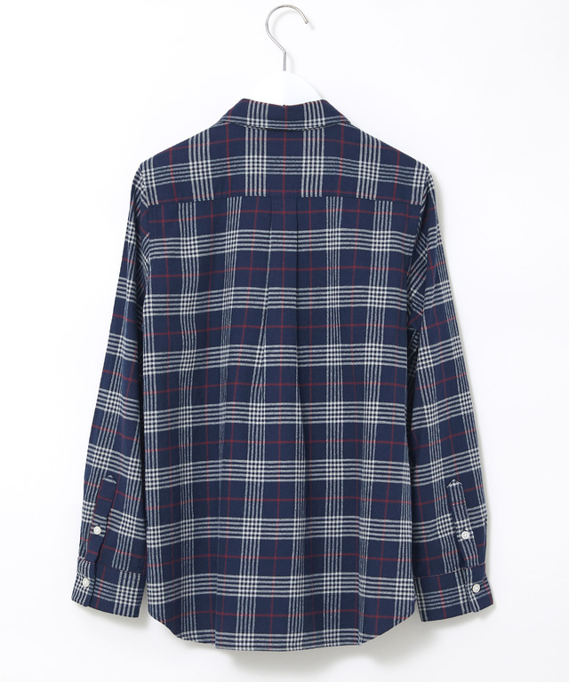 微起毛 チェック柄 ブラウス