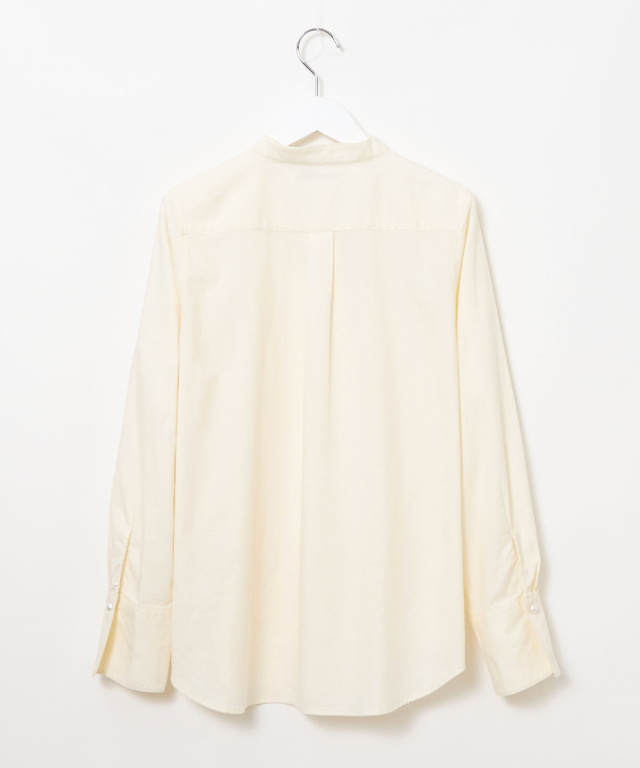 コットン バンドカラー ブラウス