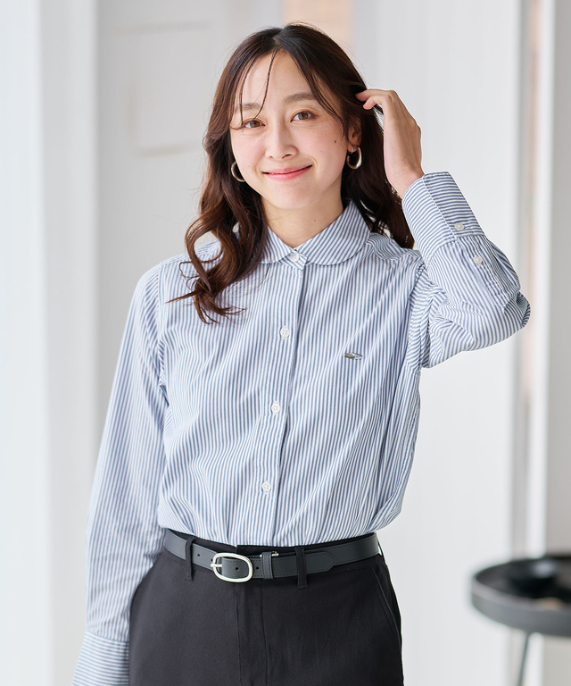 ローン ストライプ ブラウス