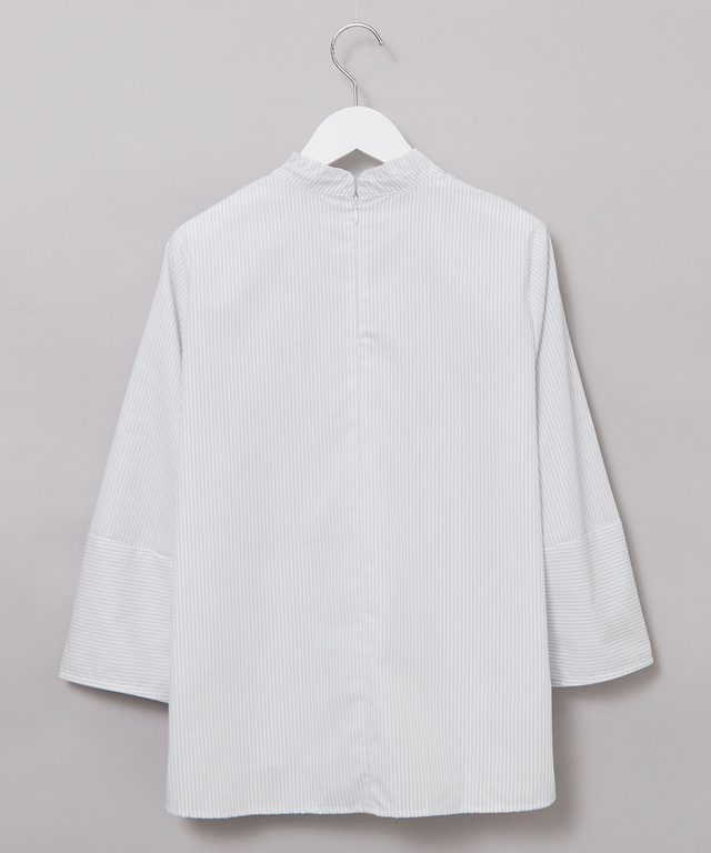 フリル襟 ストライプ ブラウス