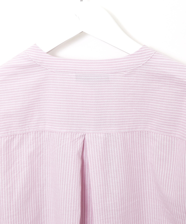 ストライプ  バンドカラー ブラウス