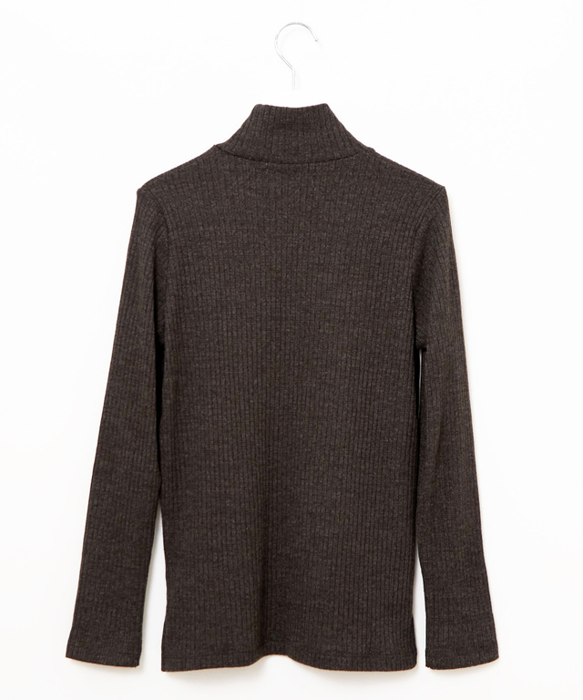 ラメ糸 ハイネック カットソー