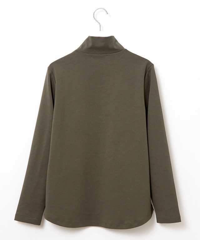 ボタン ハイネック カットソー