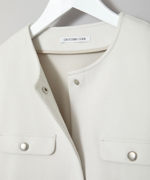 微起毛 ノーカラージャケット