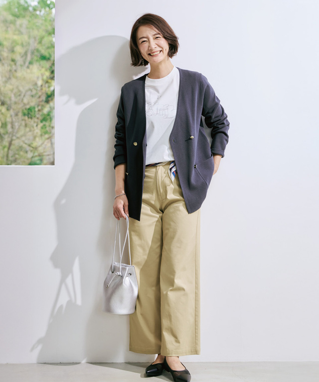 プリントデザイン 7分袖 Tシャツ