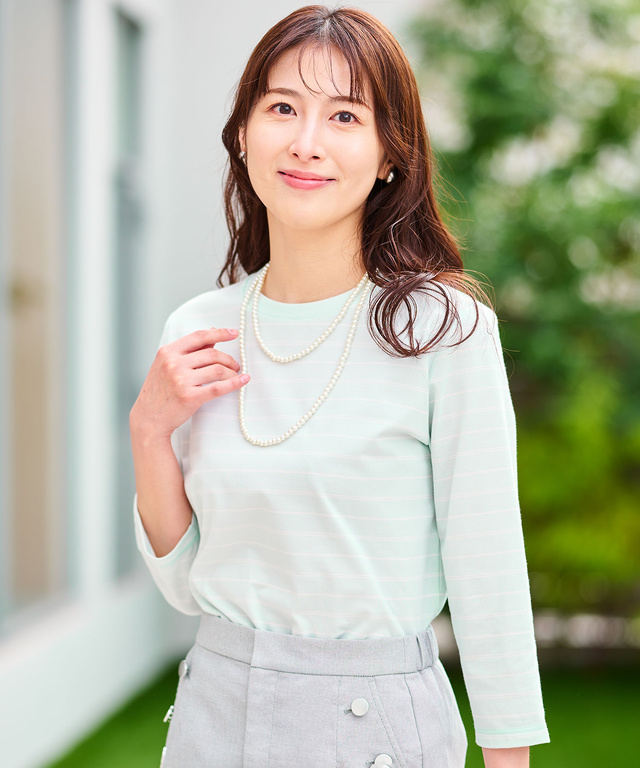 ボーダー 7分袖 Tシャツ