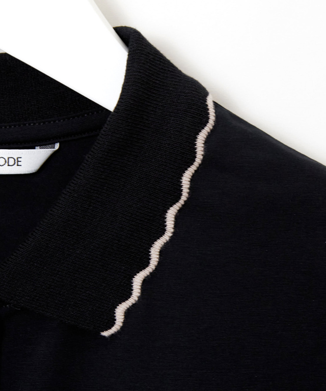 スカラップリブ ポロ カーディガン【オンラインショップ・一部店舗限定】