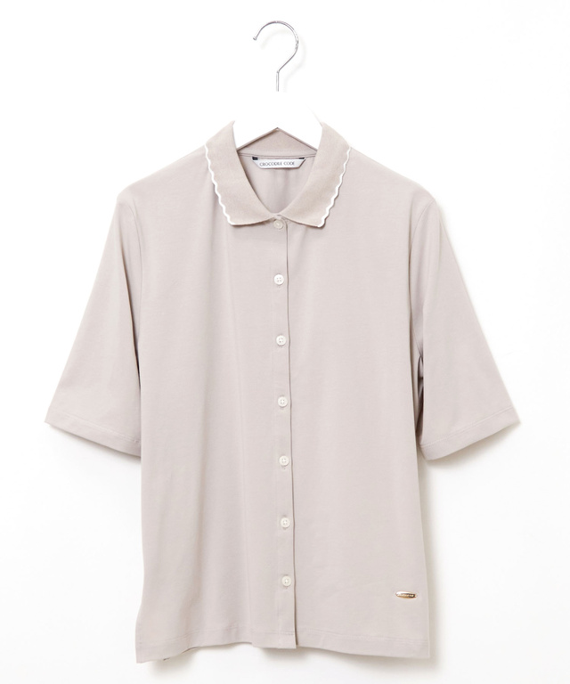 スカラップリブ ポロ カーディガン【オンラインショップ・一部店舗限定】