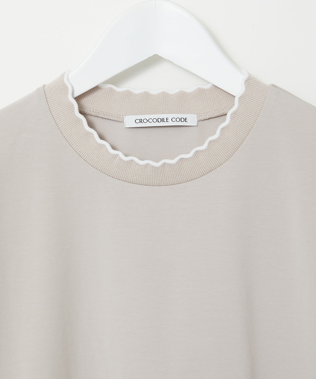 スカラップ リブ Tシャツ