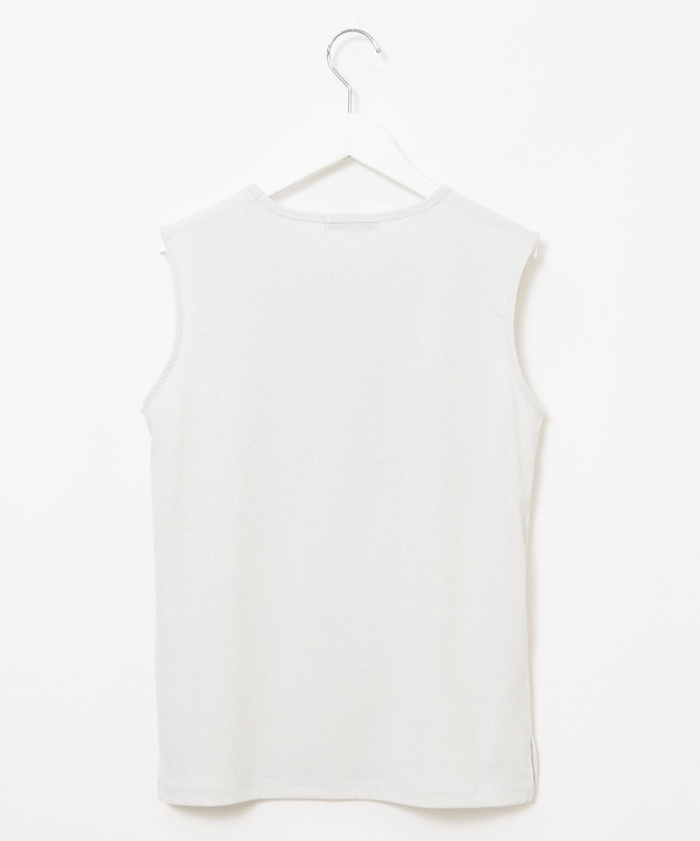 ラメ リブ タンクトップ