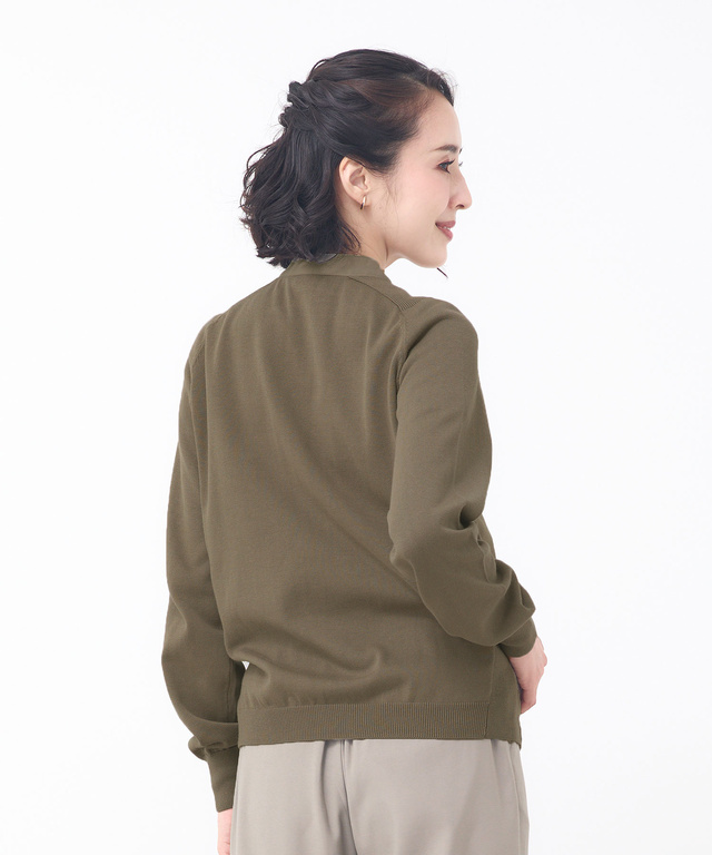 サテン ドッキング ニットブルゾン