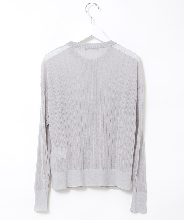 シアー ワイドリブ カーディガン