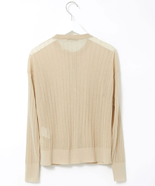 シアー ワイドリブ カーディガン