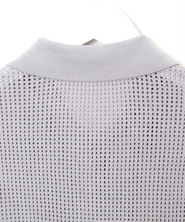 メッシュ編み ニット ポロベスト