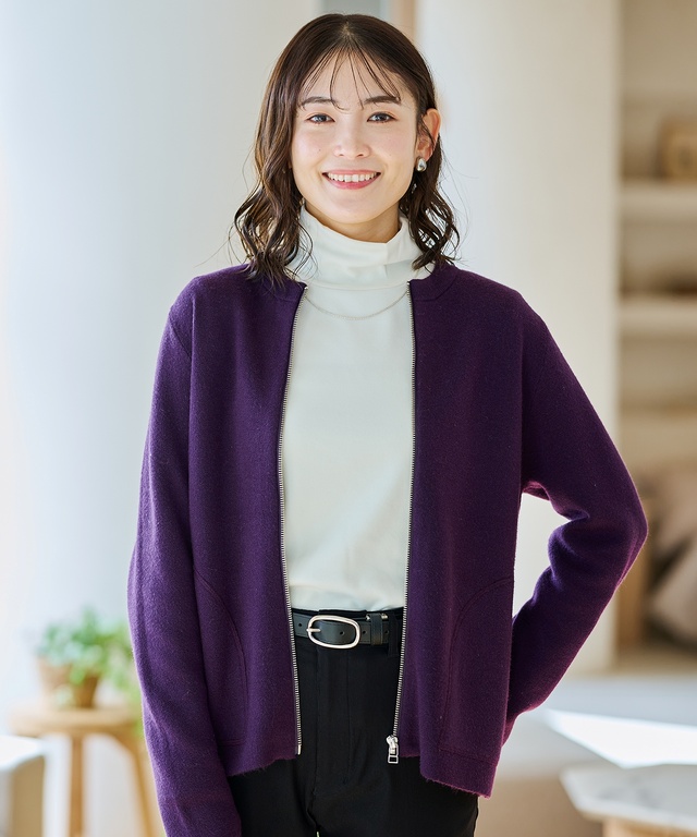 フルジップ ニット カーディガン