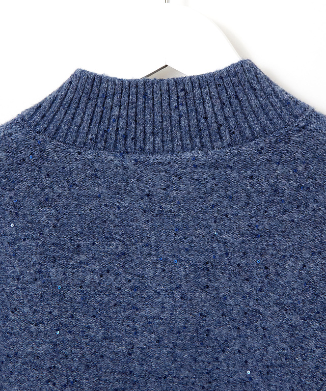 ウールブレンド ラメ糸ネップ カーディガン【手洗いOK】