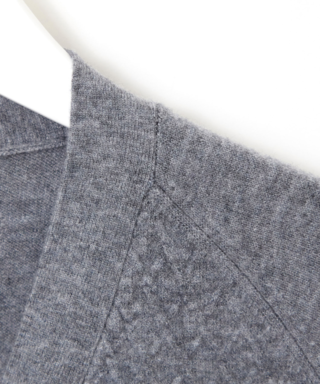 ウールブレンド ミドル丈 カーディガン