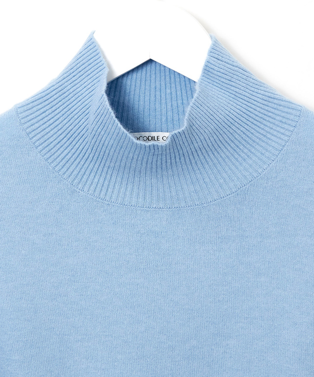 ウールブレンド フレア袖 ハイネック セーター