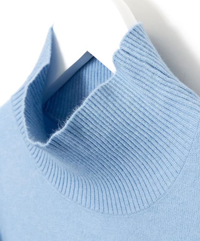 ウールブレンド フレア袖 ハイネック セーター