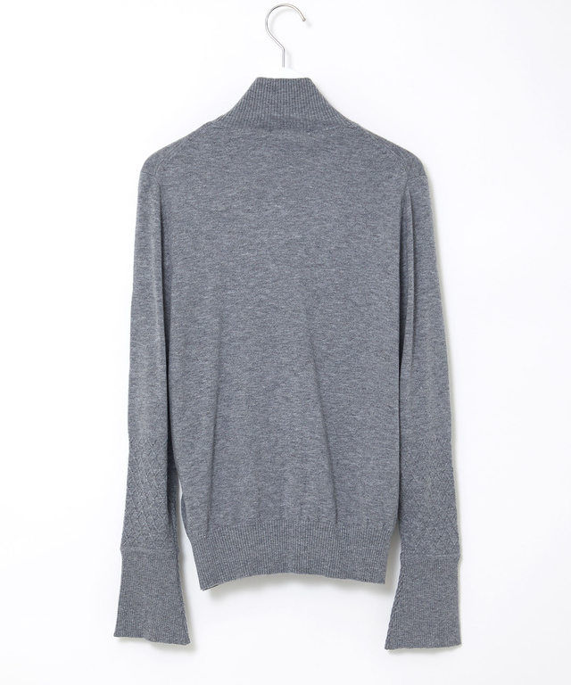ウールブレンド フレア袖 ハイネック セーター