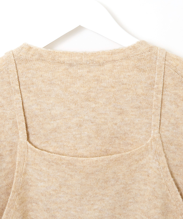 ウールブレンド キャミソール付き デザイン セーター