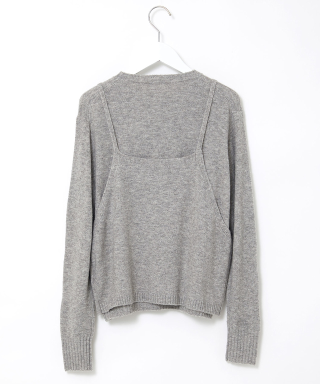 ウールブレンド キャミソール付き デザイン セーター