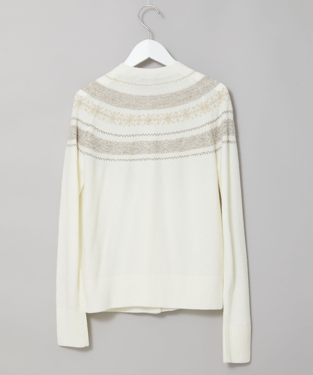 ウールブレンド フェアアイル柄 ニットカーディガン