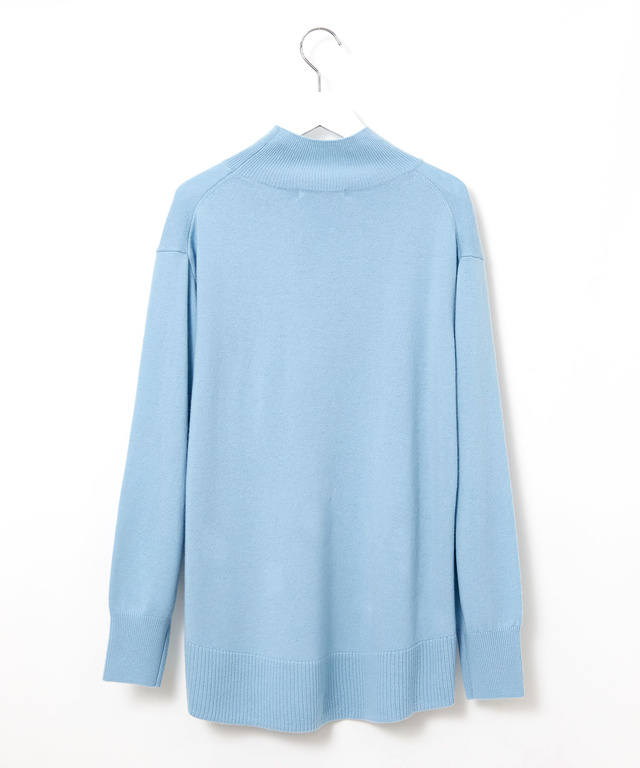 ウールブレンド モックネック ニットチュニック