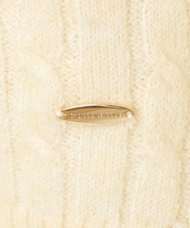 ウールブレンド ケーブル柄 ニット【手洗いOK】