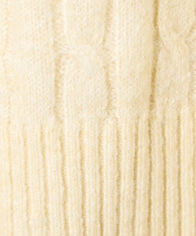 ウールブレンド ケーブル柄 ニット【手洗いOK】