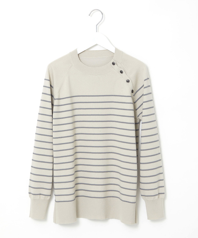 アシンメトリー ボーダー ニット【手洗いOK】