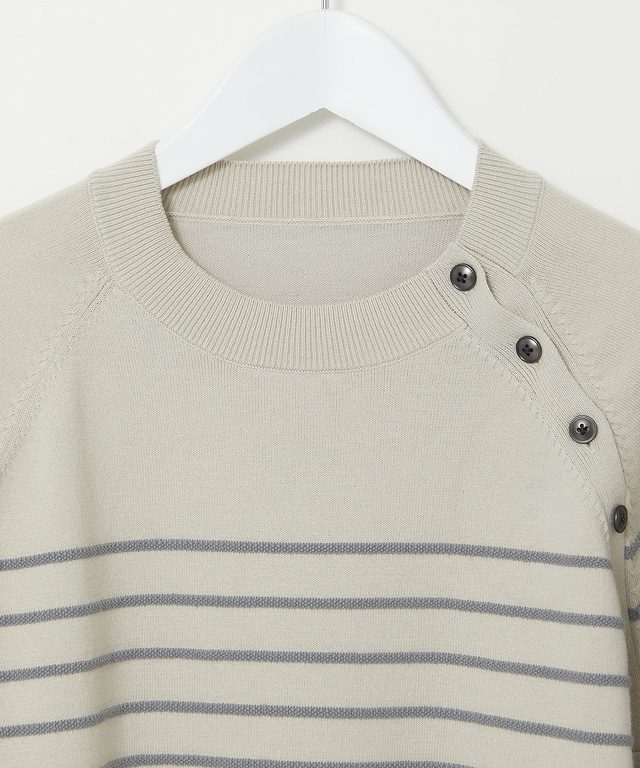 アシンメトリー ボーダー ニット【手洗いOK】