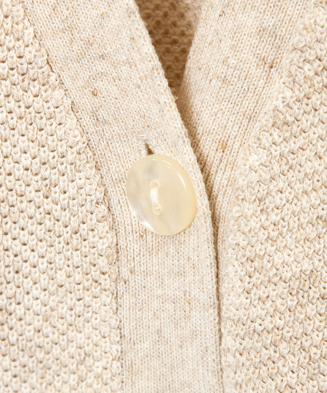 裾編み柄 Vネックベスト【手洗いOK】