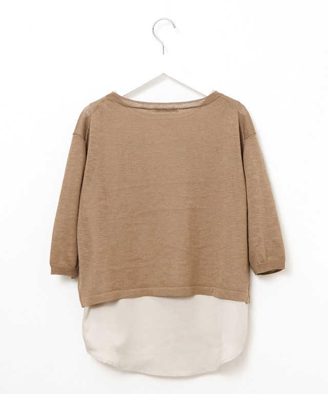 リネンブレンド インナー付きニット【手洗いOK】【オンラインショップ・一部店舗限定】