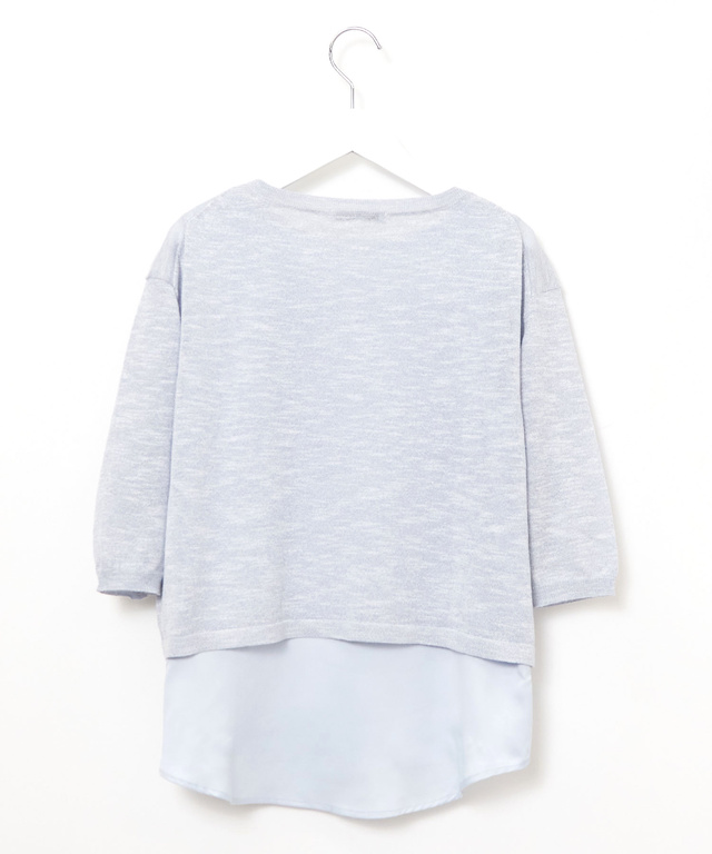 リネンブレンド インナー付きニット【手洗いOK】【オンラインショップ・一部店舗限定】