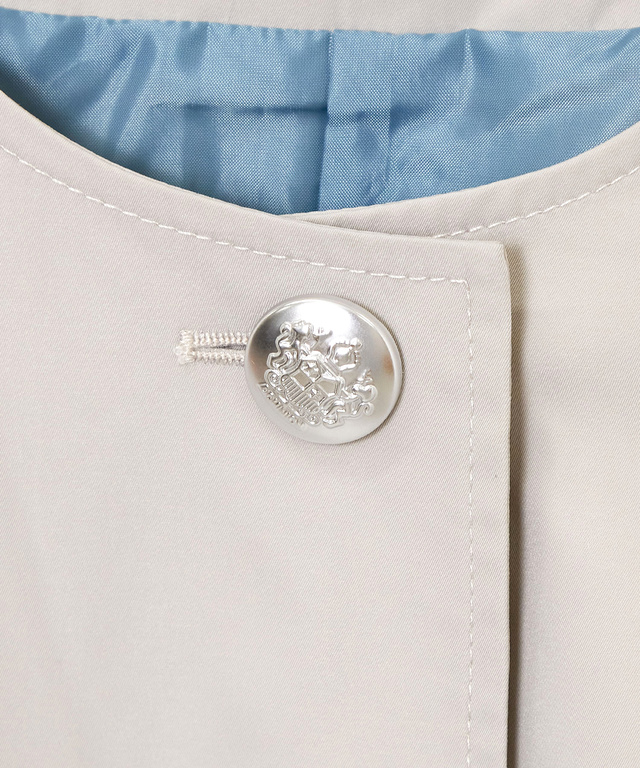 メタルボタン ノーカラー コート