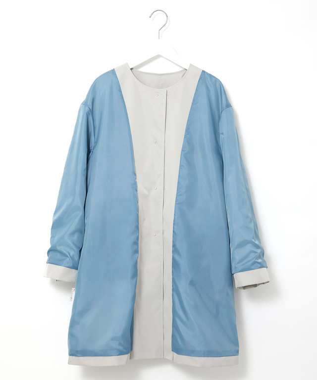 メタルボタン ノーカラー コート