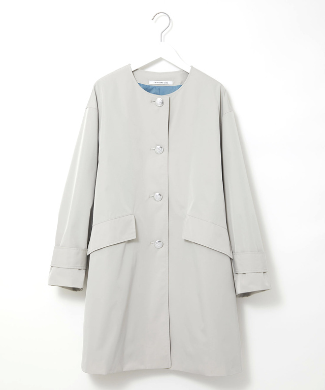 メタルボタン ノーカラー コート