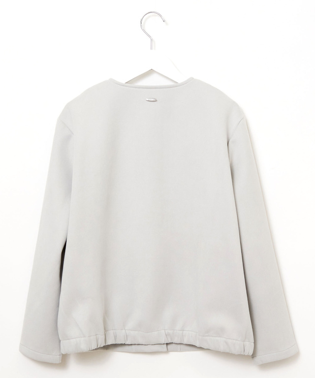 微起毛素材 ノーカラー ブルゾン