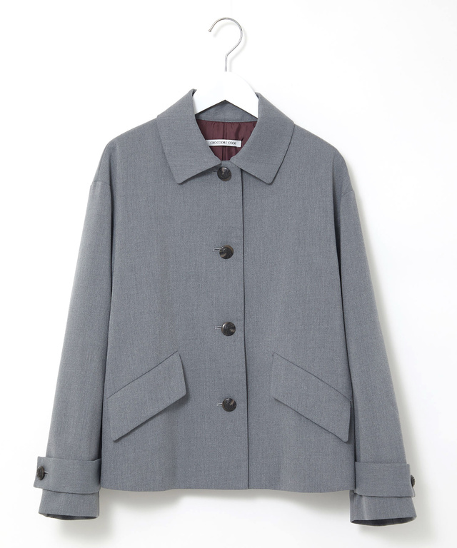 ステンカラー ショート丈 ジャケット