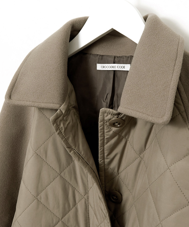 キルティング ステンカラー コート