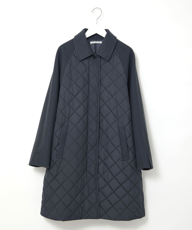 キルティング ステンカラー コート