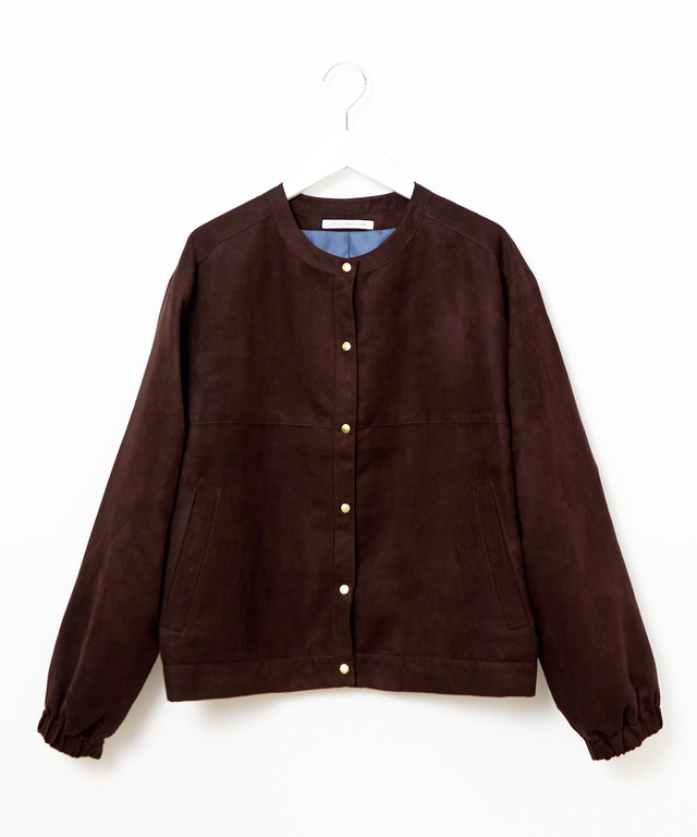 ノーカラー 微起毛 ジャケット
