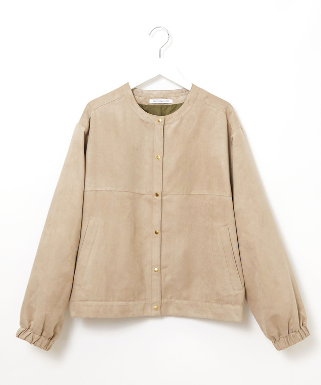 ノーカラー 微起毛 ジャケット