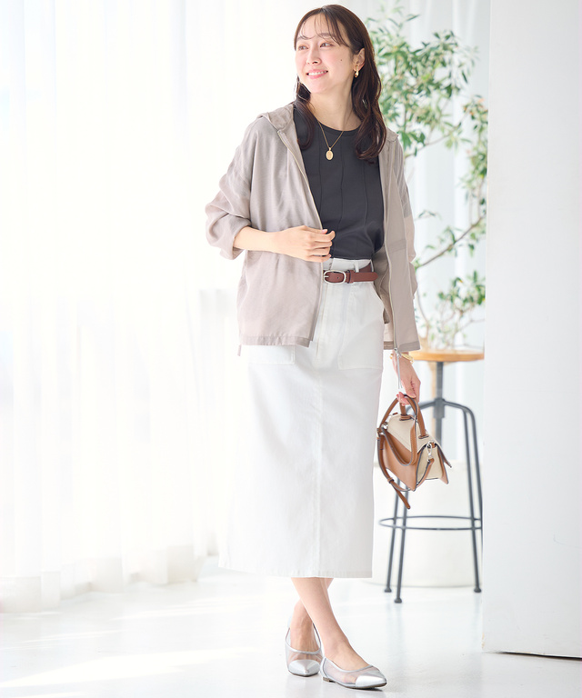 シアー フード付きブルゾン