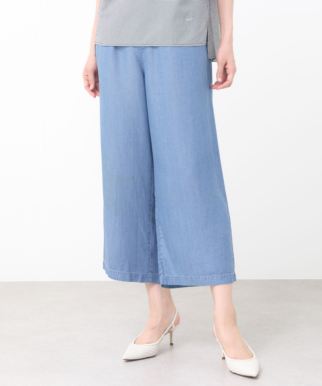 セミワイド クロップド丈 デニムパンツ
