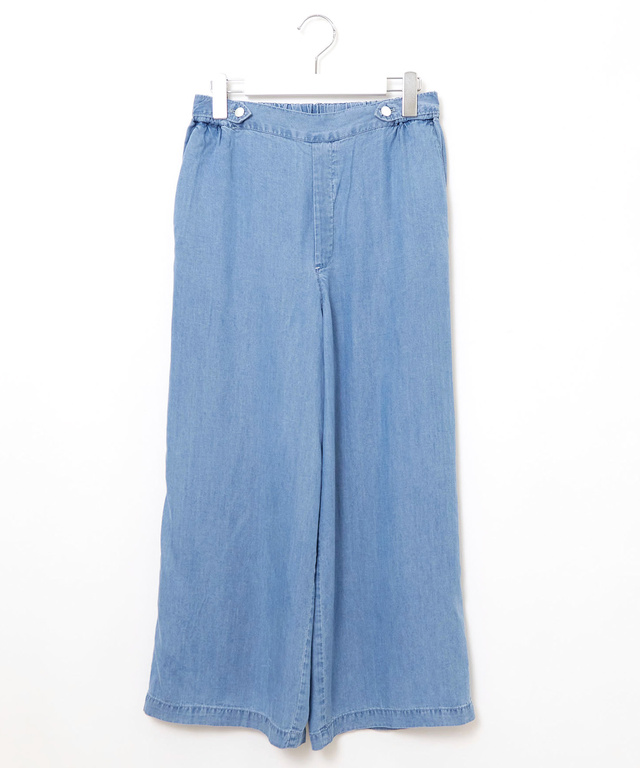 セミワイド クロップド丈 デニムパンツ